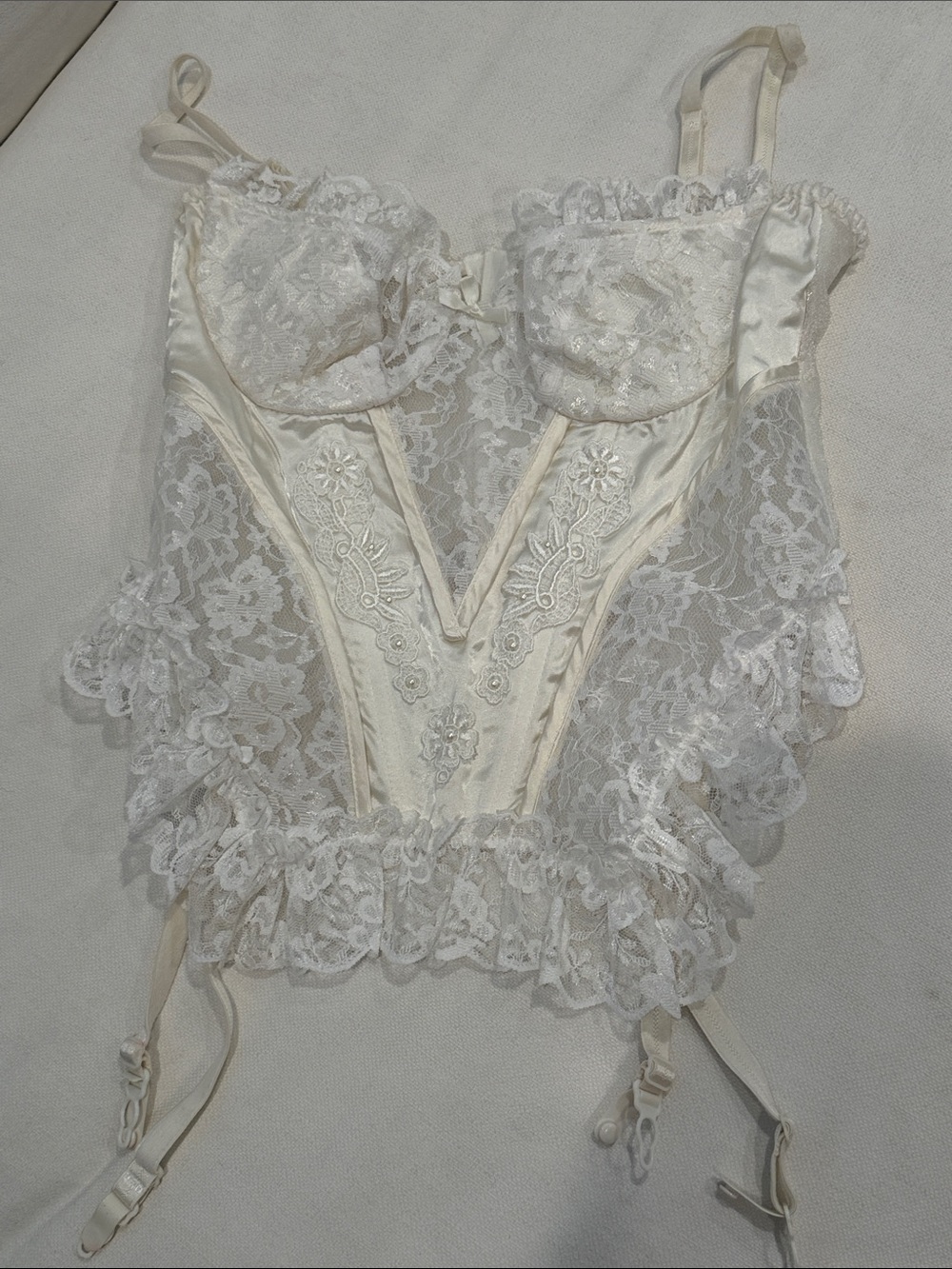 Lace Bustier Corset Top in Ivory - Women's Intimates